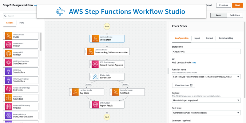 New – AWS Step Functions Workflow Studio – A Low-Code Visual Tool for Building State Machines