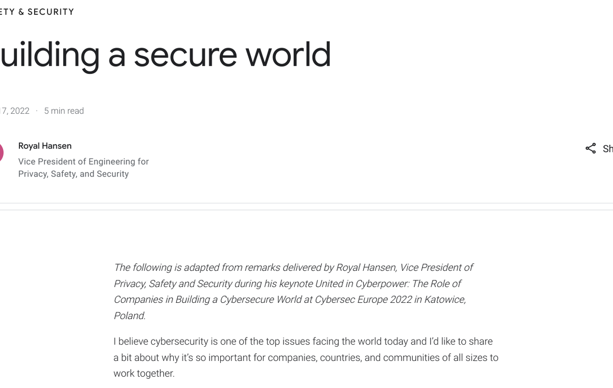 Building a secure world