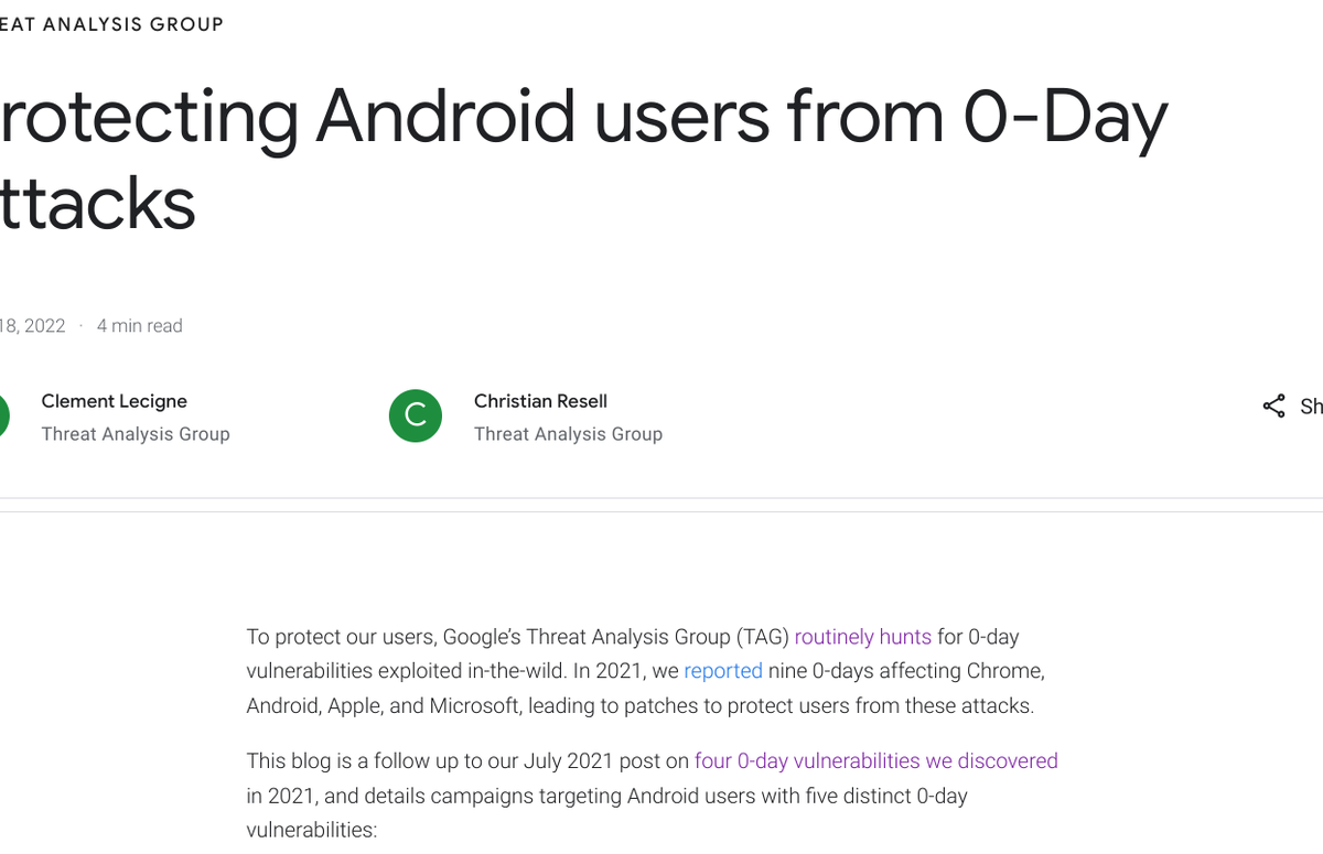 Protecting Android users from 0-Day attacks