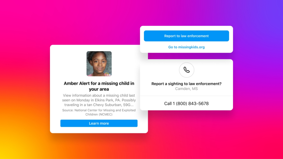 Facebook: Launching AMBER Alerts on Instagram to Help Find Missing Children