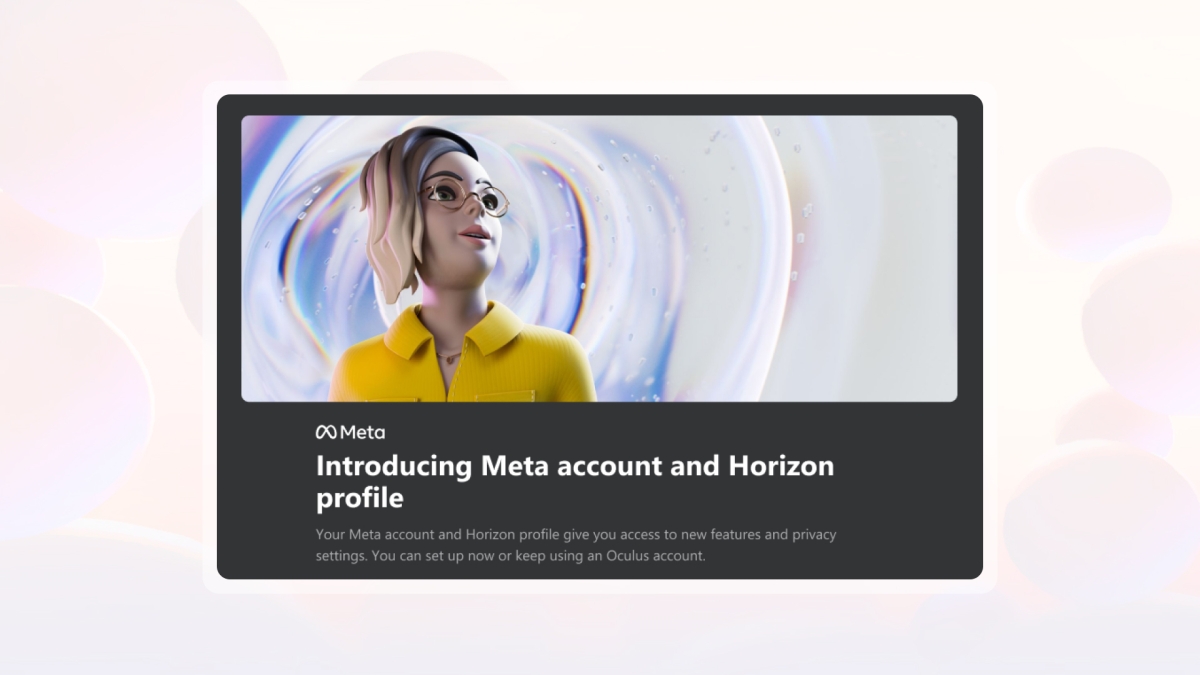 Facebook: Introducing Meta Accounts and Meta Horizon Profiles for VR