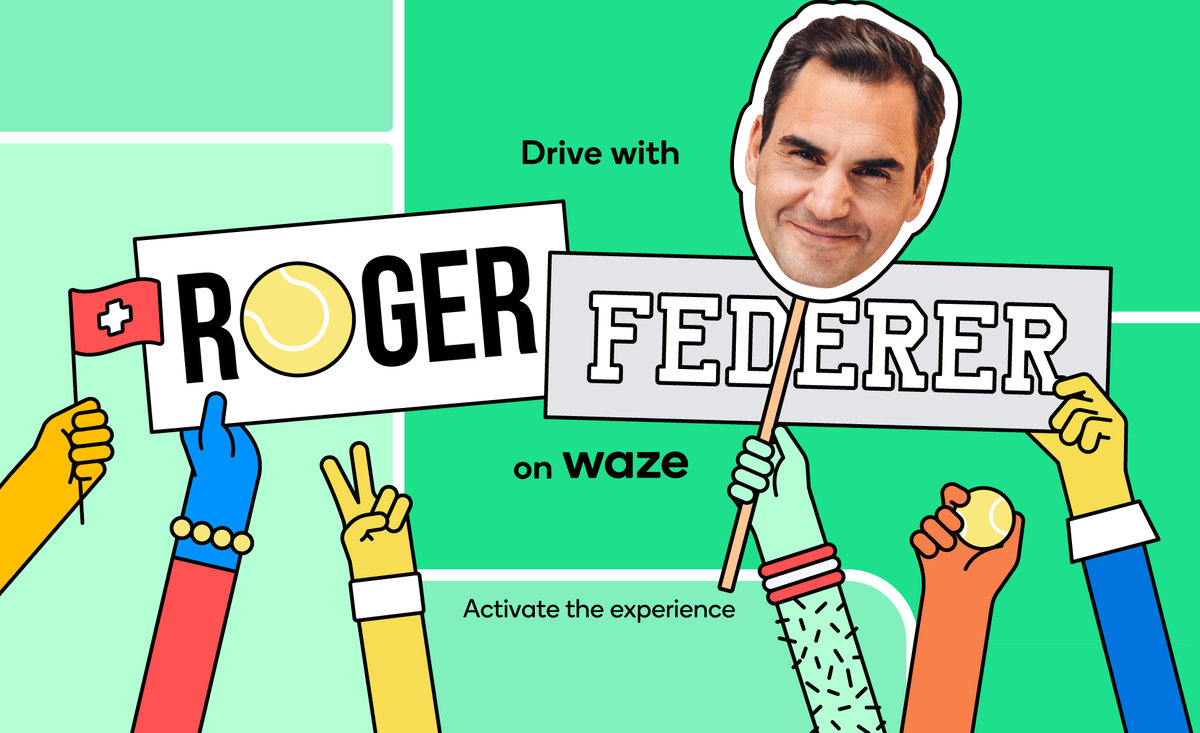 Drive with Roger Federer on Waze