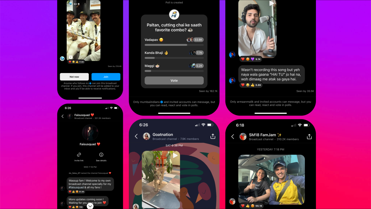 Facebook: Instagram Broadcast Channels: New Features and Popular Channels in India