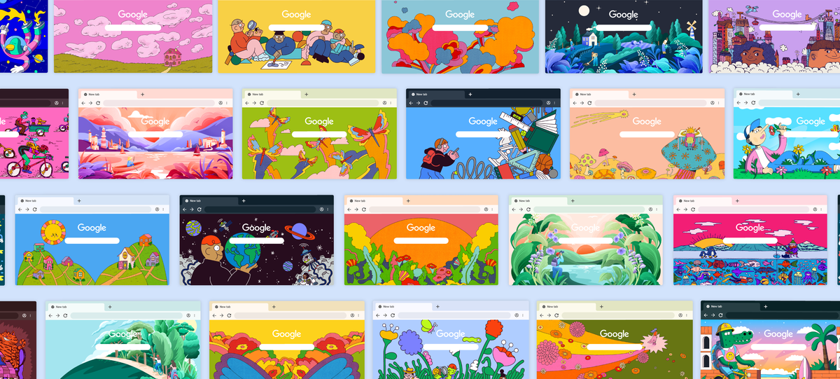 6 new Chrome themes from our Rising Artists Series