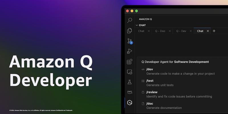 New Amazon Q Developer agent capabilities include generating documentation, code reviews, and unit tests
